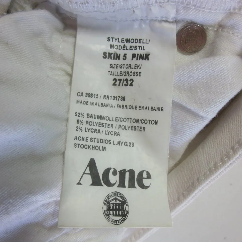 ACNE Studios Pink Skinny Jeans Womens Size 27